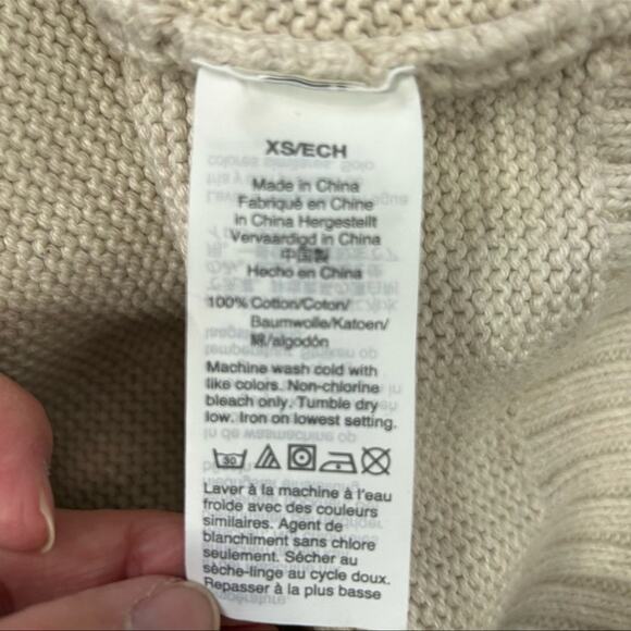 J. Crew Organic Cotton Heavy Knit Oversized Crewneck Sweater Oatmeal Size XS - Picture 11 of 13
